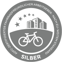 Siegel 'Zertifizierter Fahrradfreundlicher Arbeitgeber' in Silber - Eine Initiative der EU und des ADFC